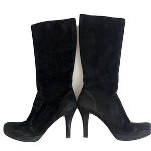 GIANNI BINI Knee High Black Suede Boots.